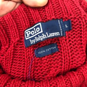 Polo by Ralph Lauren Sweaters - Polo Ralph Lauren Red Cable Knit Turtleneck L Polo by Ralph Lauren Sweaters - Polo Ralph Lauren Red Cable Knit Turtleneck L